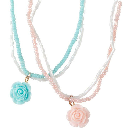 Picture of ROSE NECKLACE PINK OR BLUE